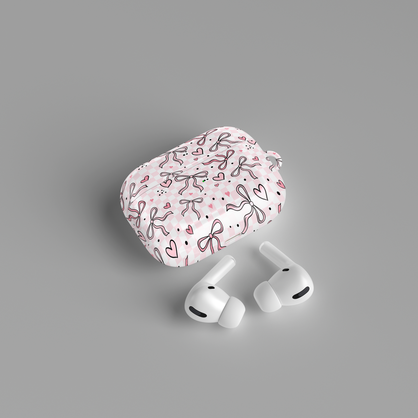 AirPods case - Pink checker bows