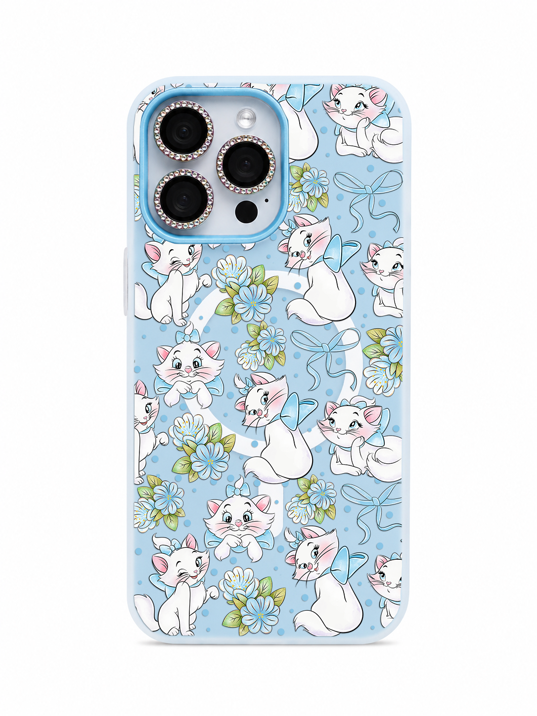 Colored UV printed phone case - Blue cats