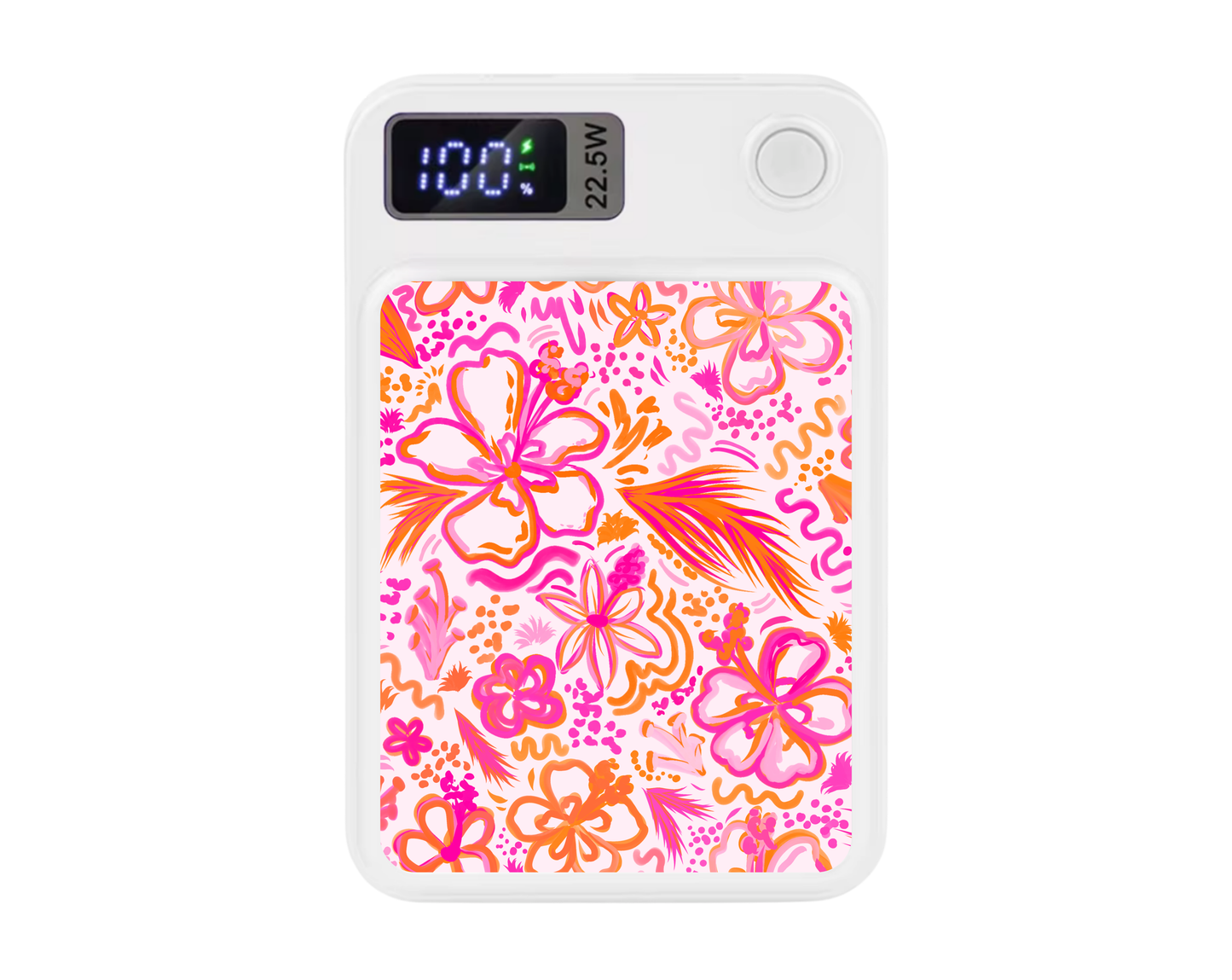 MagSafe Power bank chargers- Pink and orange beach florals