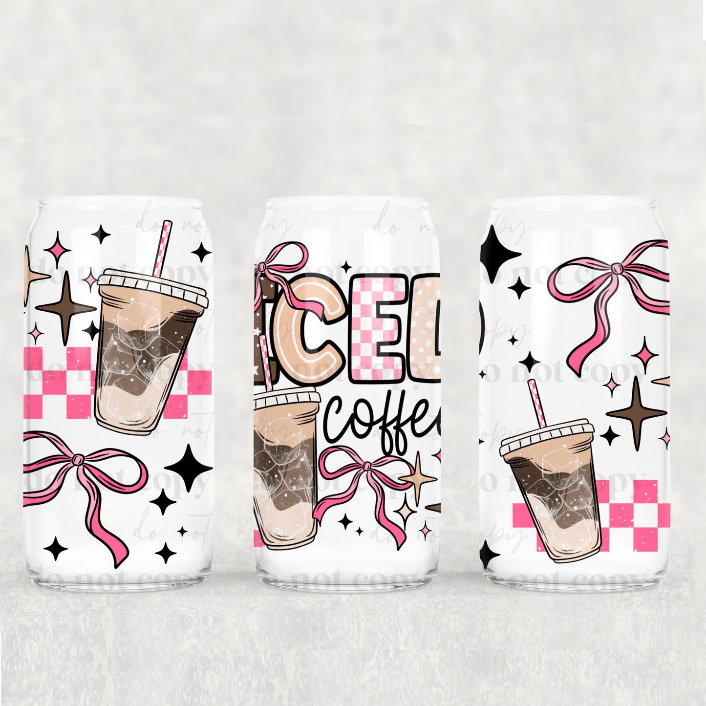 16oz Frosted can glass- Iced coffee