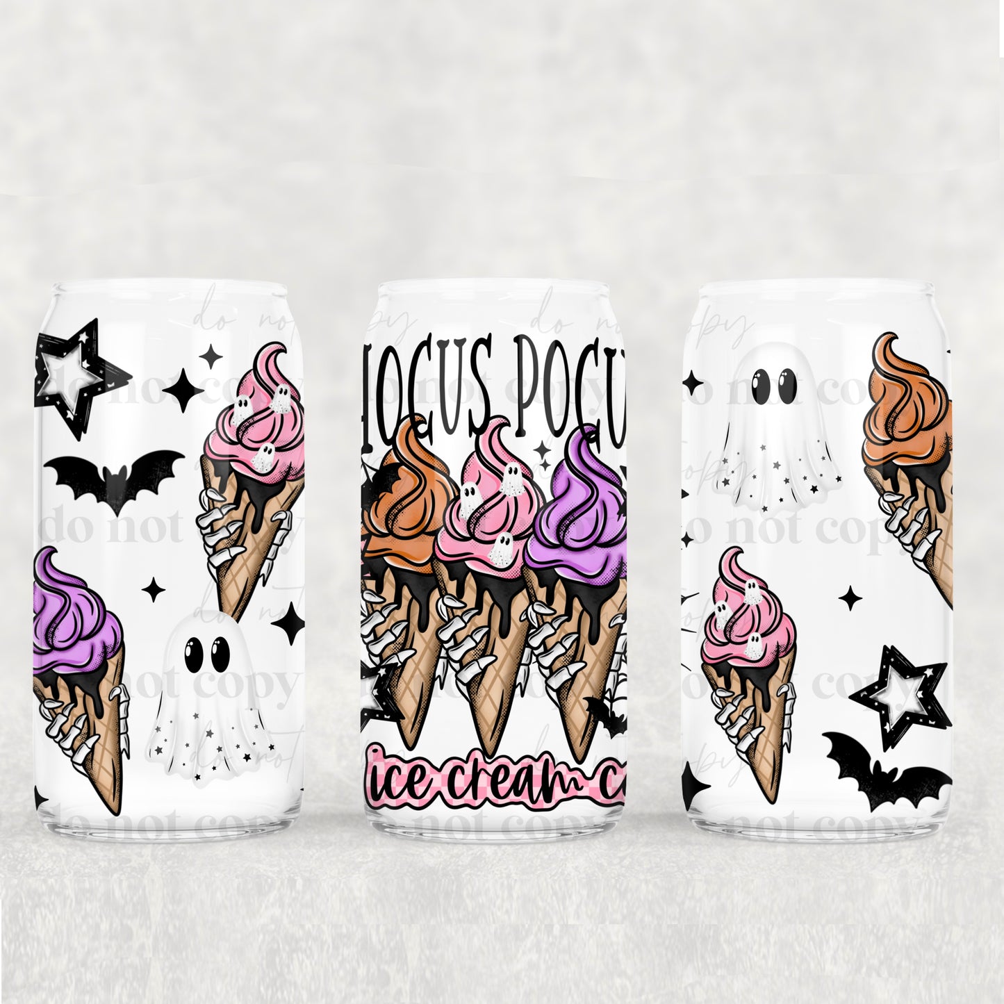 16oz Frosted can glass- HP Ice cream