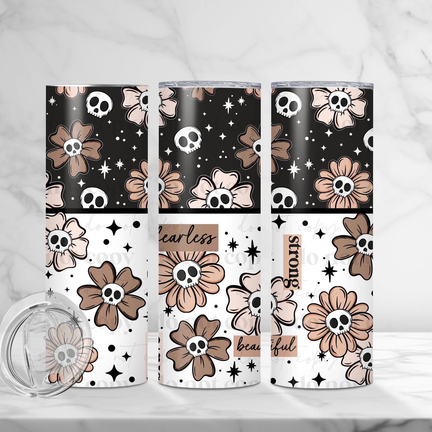 20oz Tumbler- Fearless , Strong, Beautiful 2