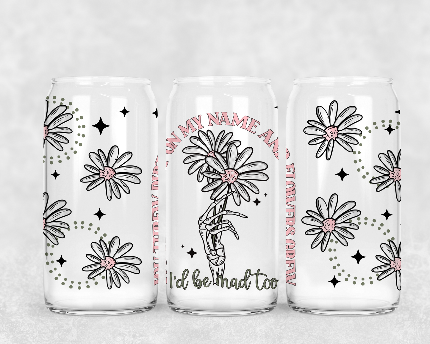 16oz Frosted can glass- I'd be mad to