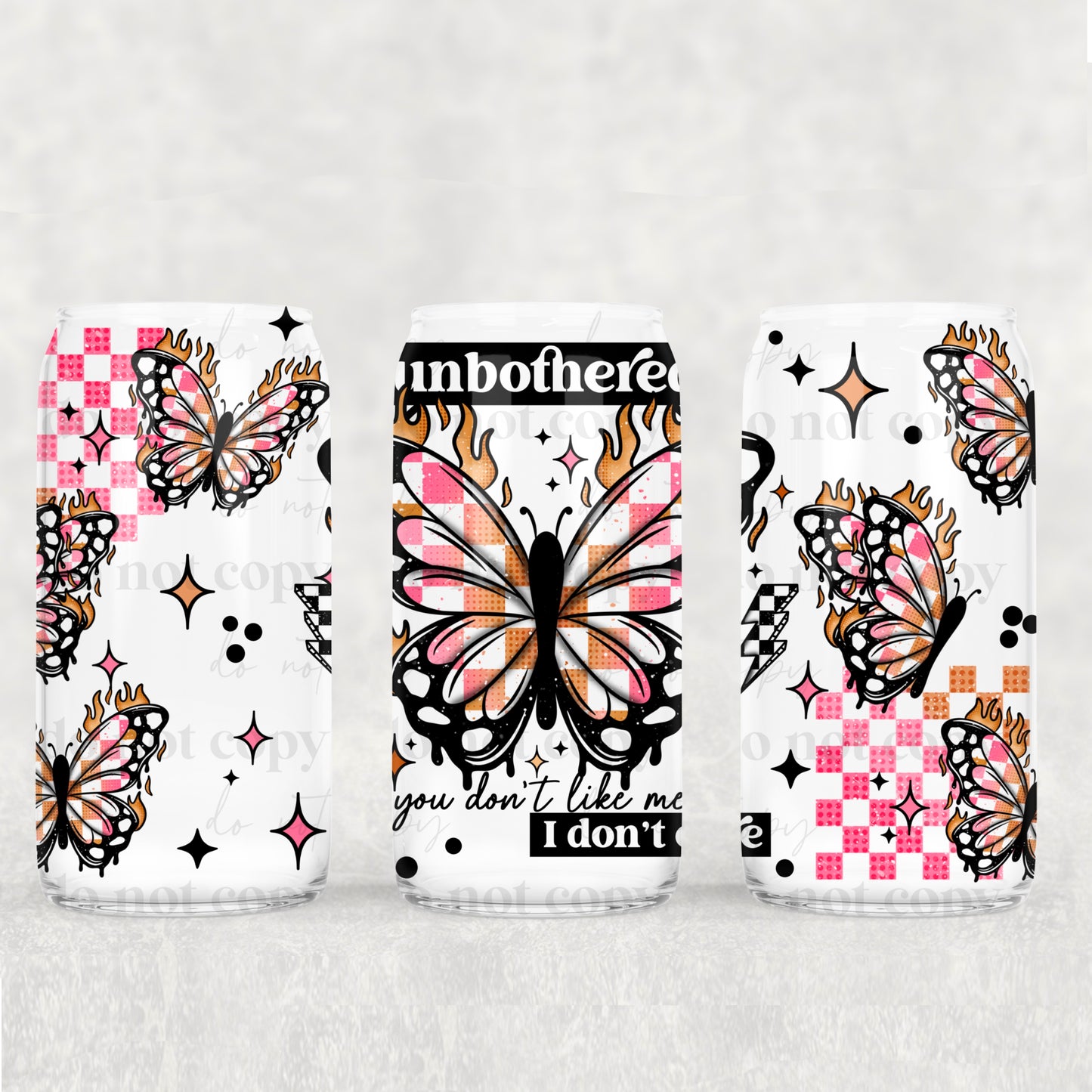 16oz Frosted can glass- Unbothered