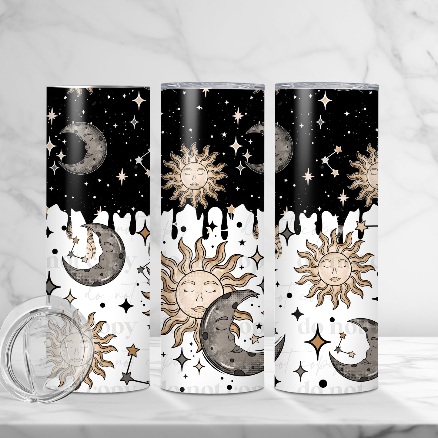 20oz Tumbler- Moon and sun