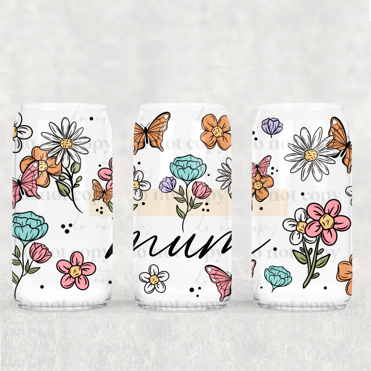 16oz Frosted can glass- Mum