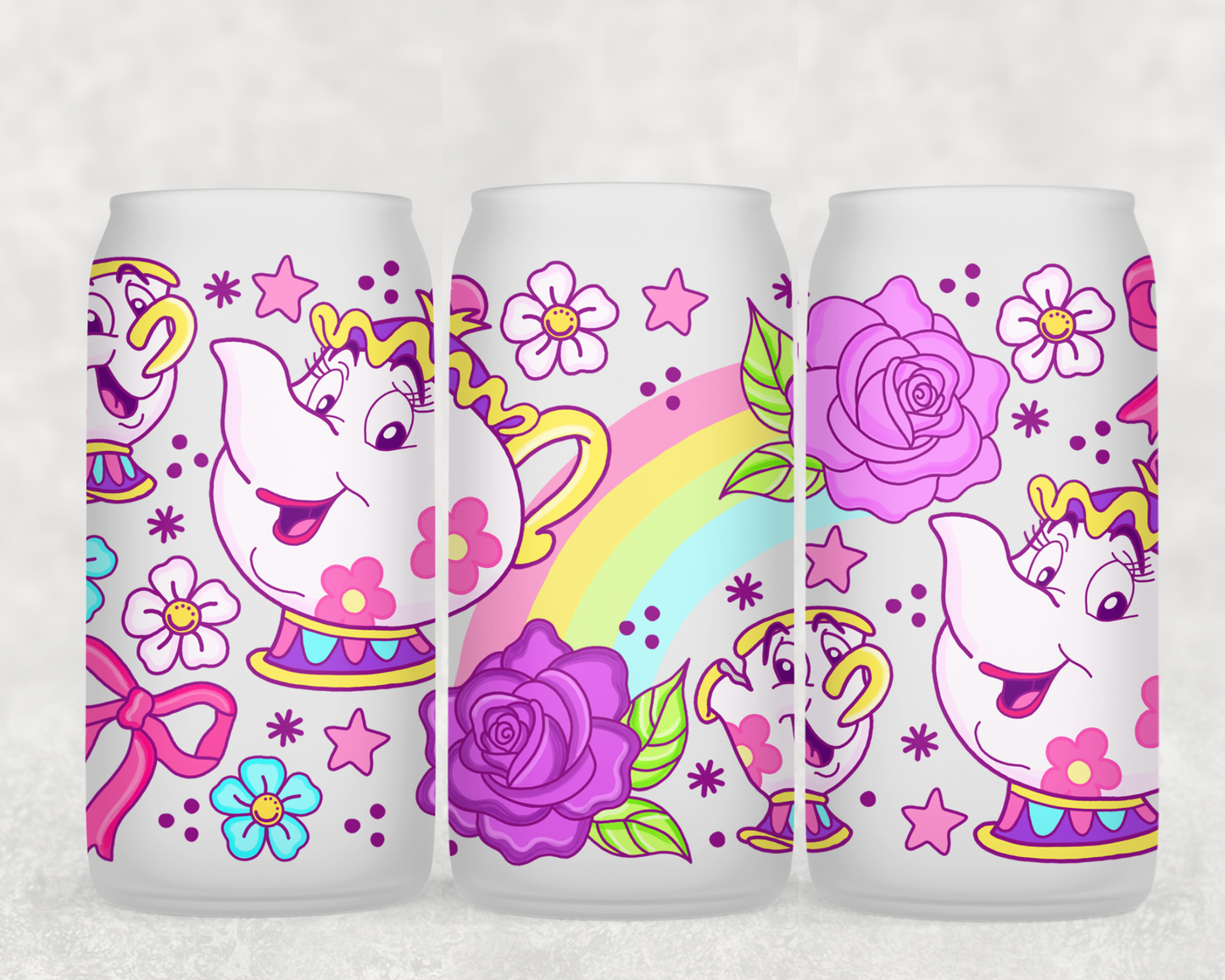 16oz Frosted can glass- Character 44