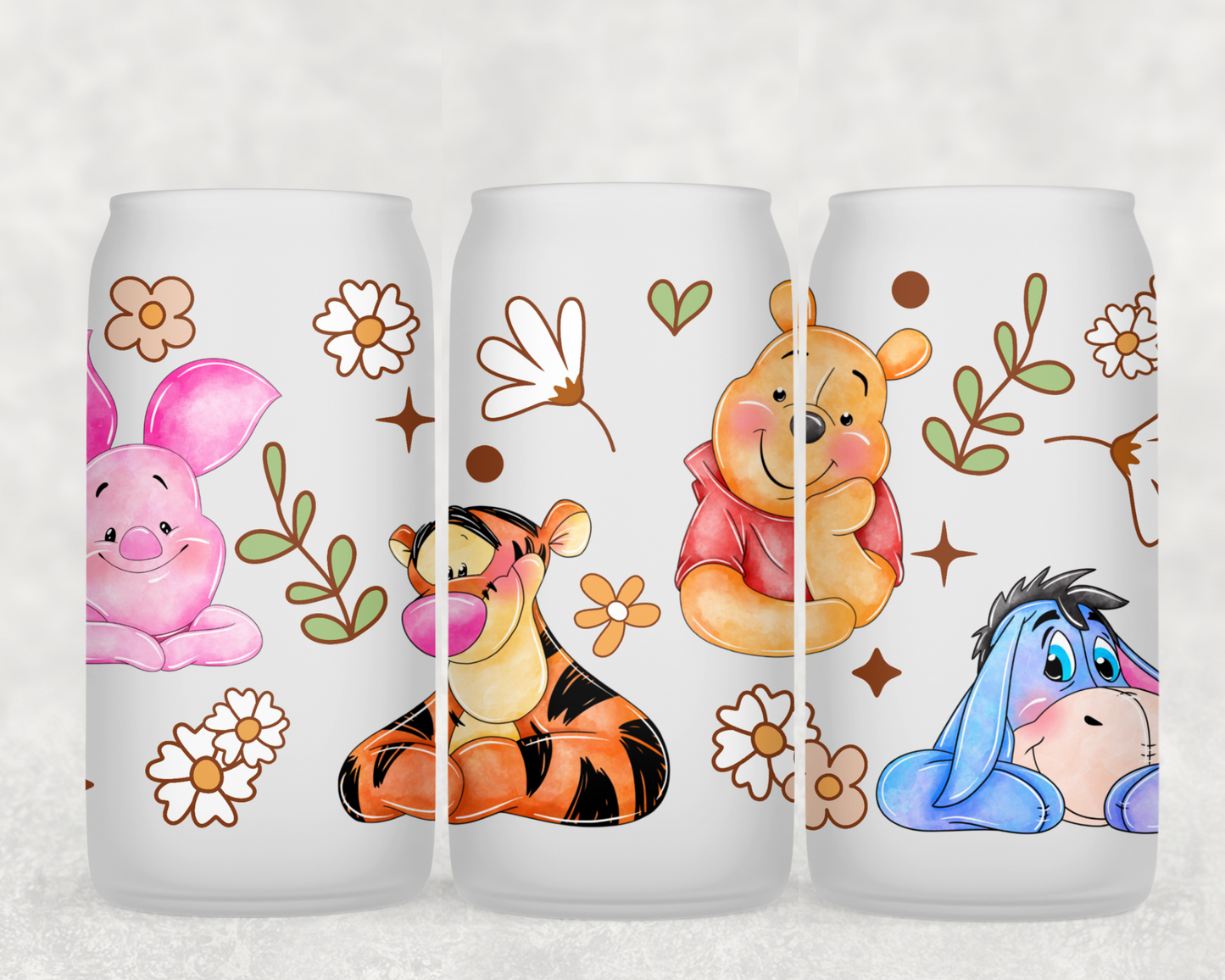 16oz Frosted can glass- Character 42