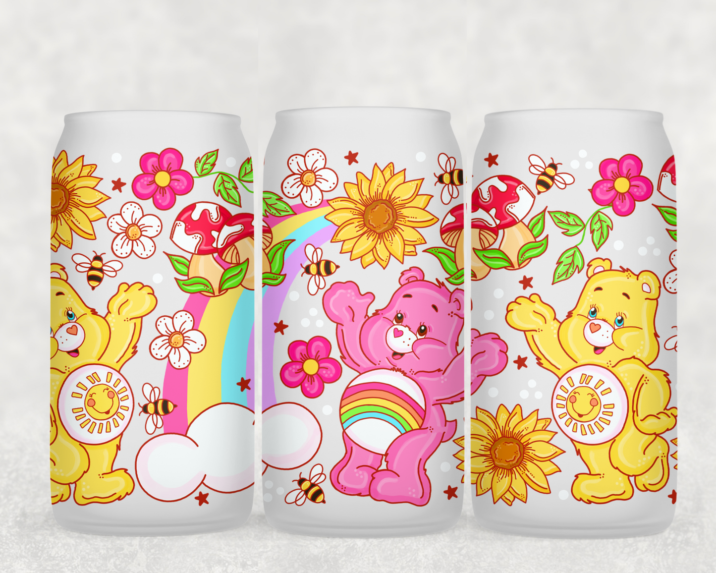 16oz Frosted can glass- Character 40