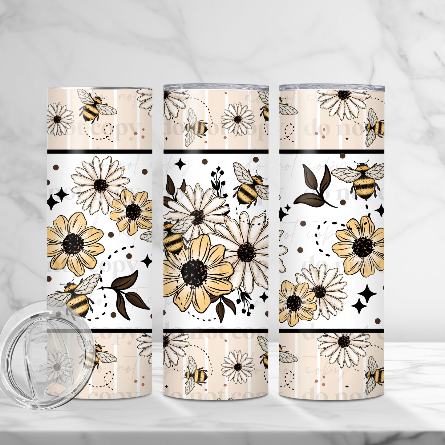 20oz Tumbler- Floral Bees