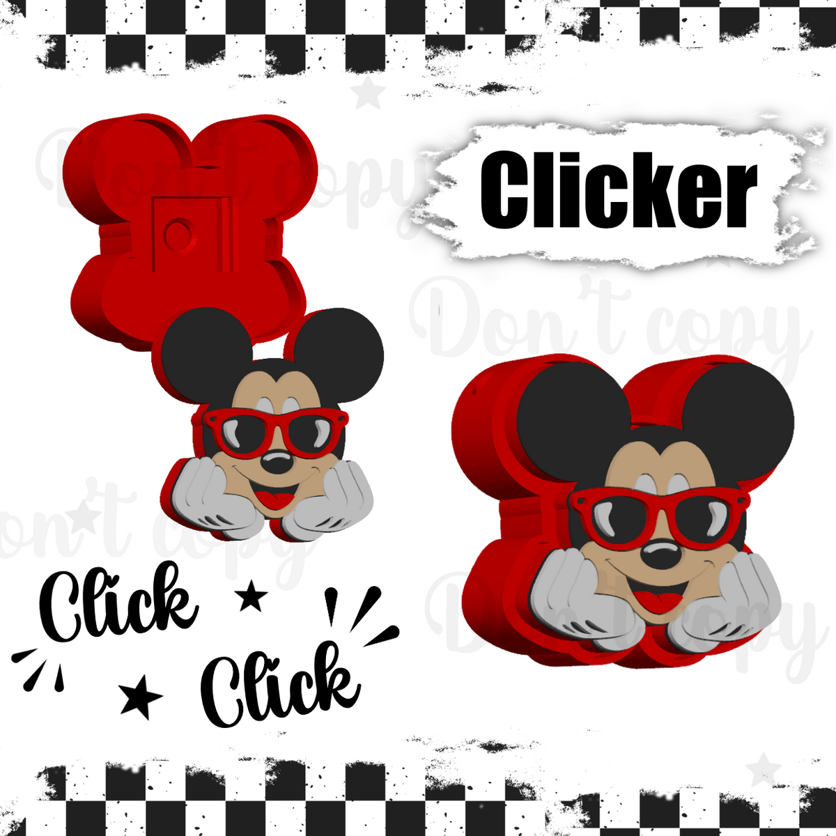 3D Printed fidget clickers- Mouse glasses