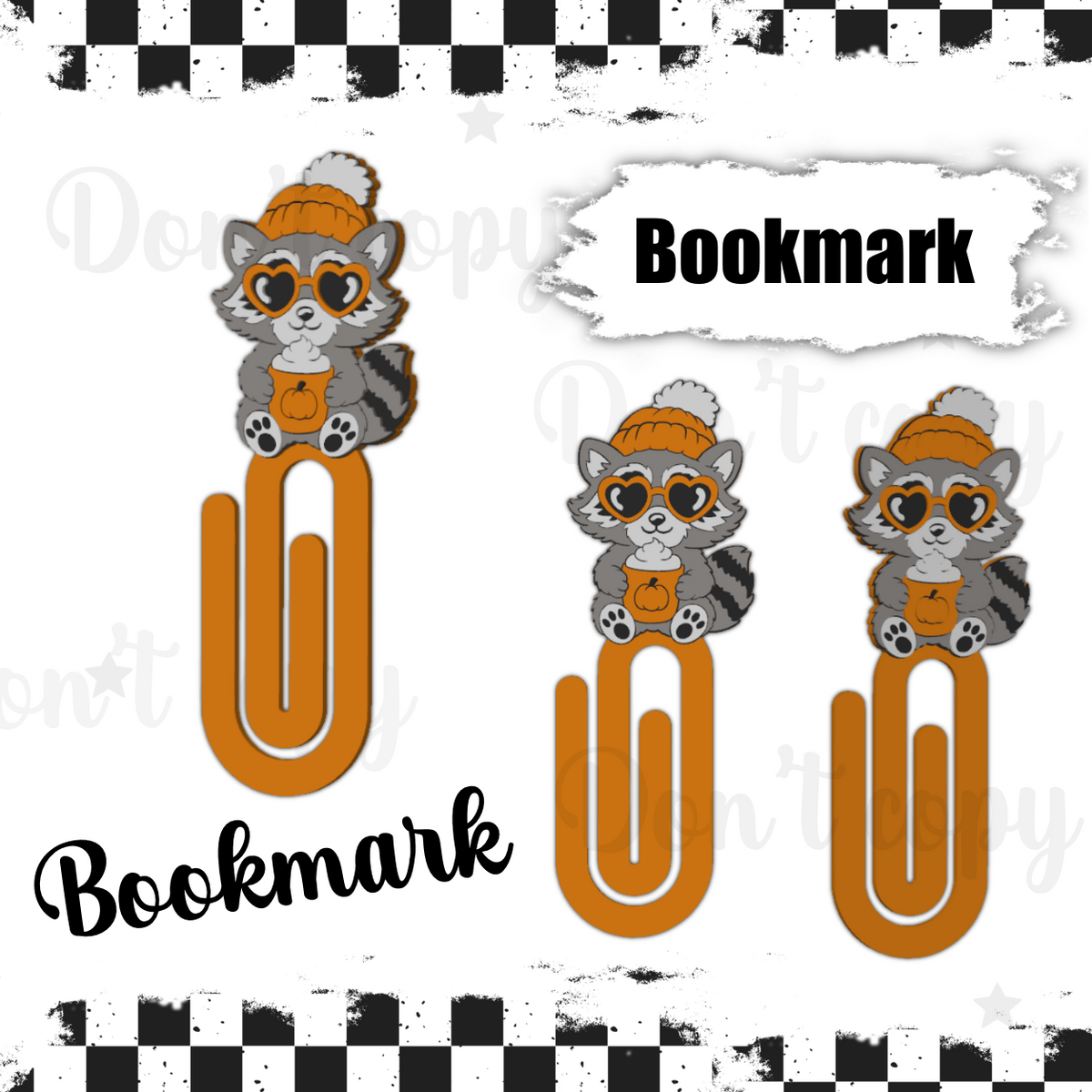 3D Printed Bookmarks - Fall Racoon