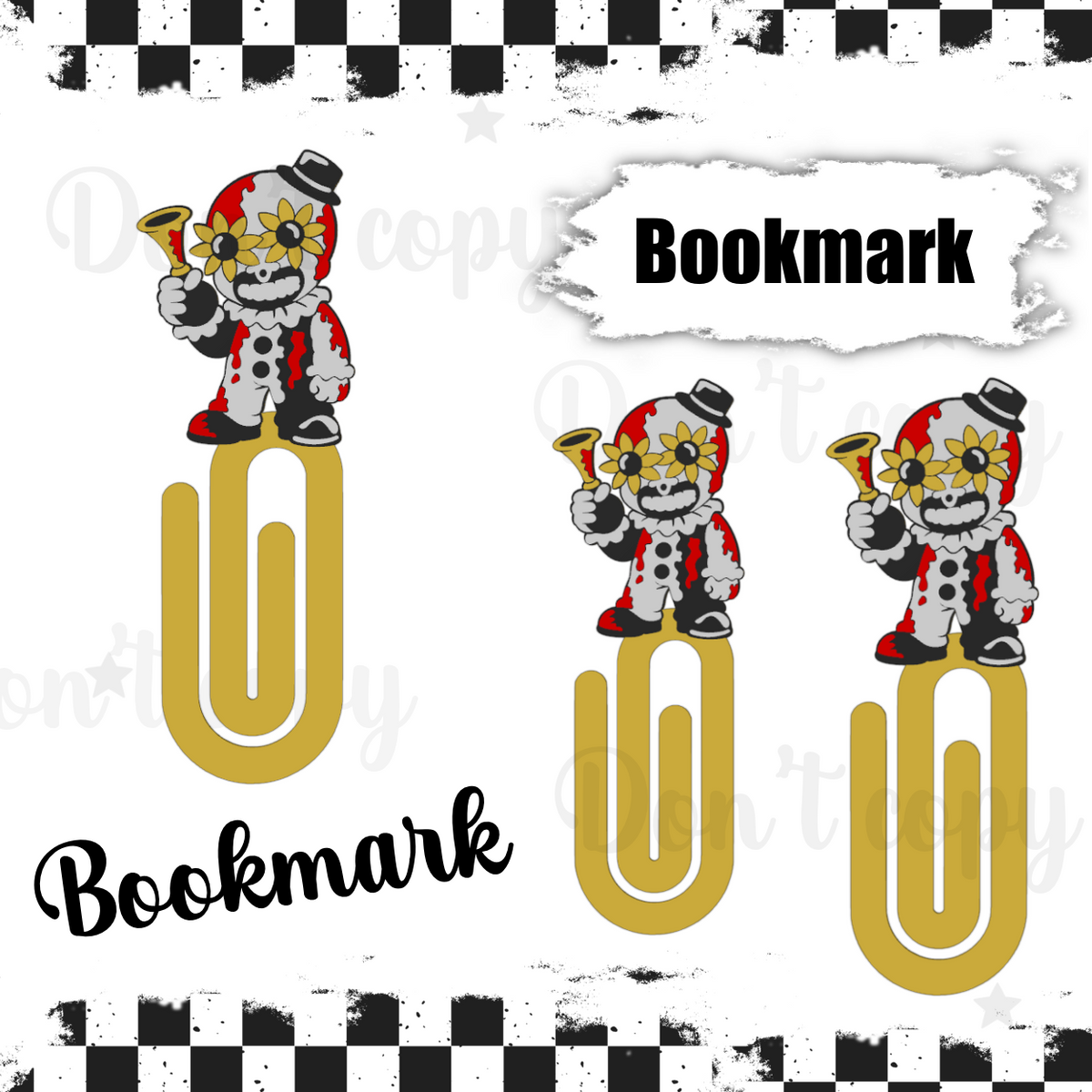 3D Printed Bookmarks - Terrifying clown
