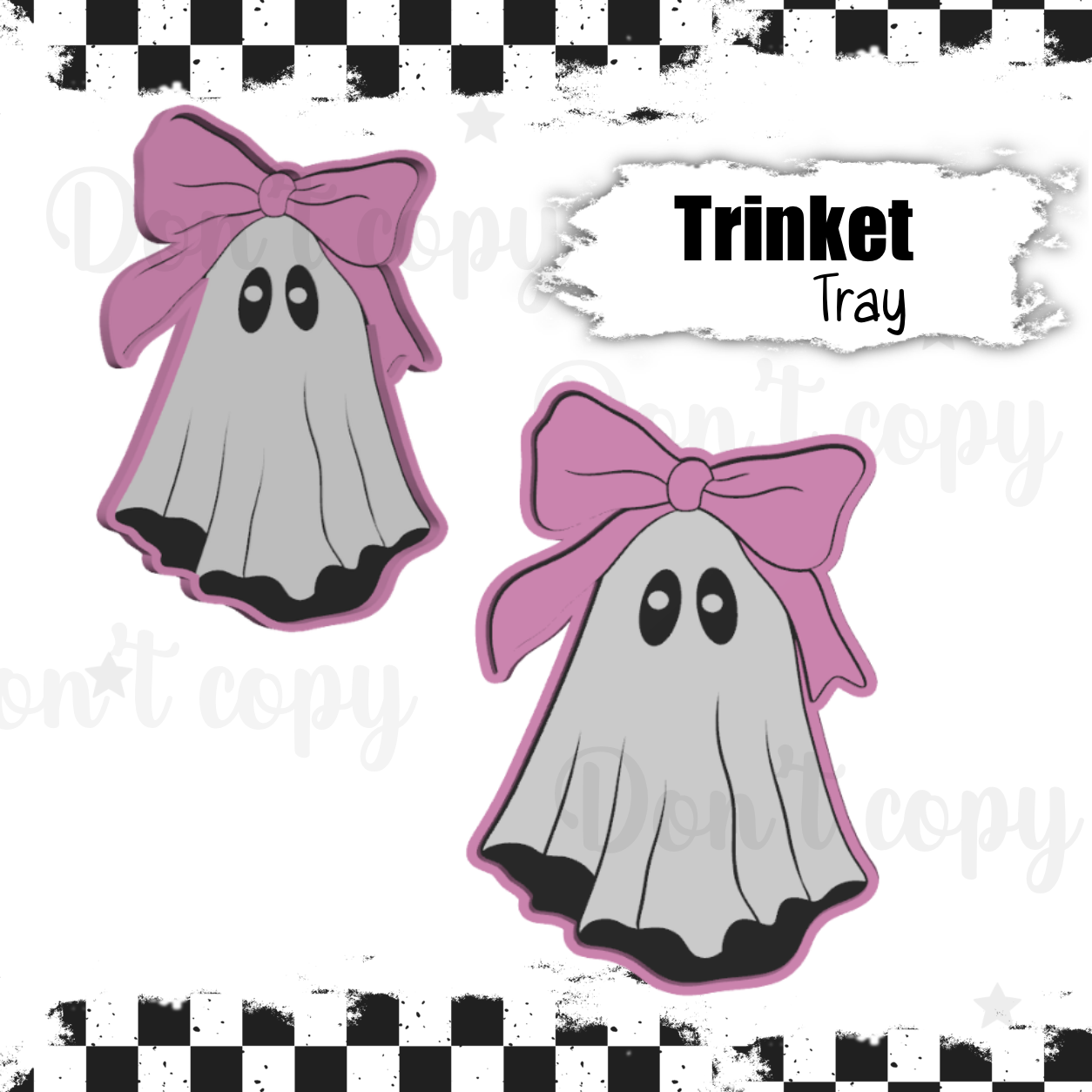 3D Printed Trinket trays - Ghost Pink Bow