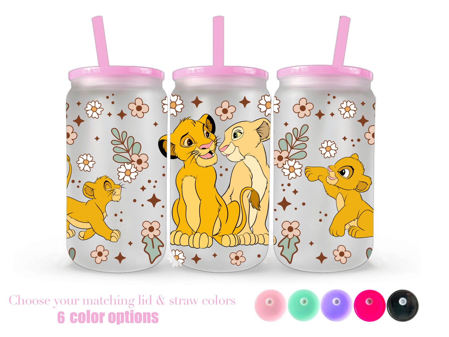 16oz Frosted can glass- Character 28