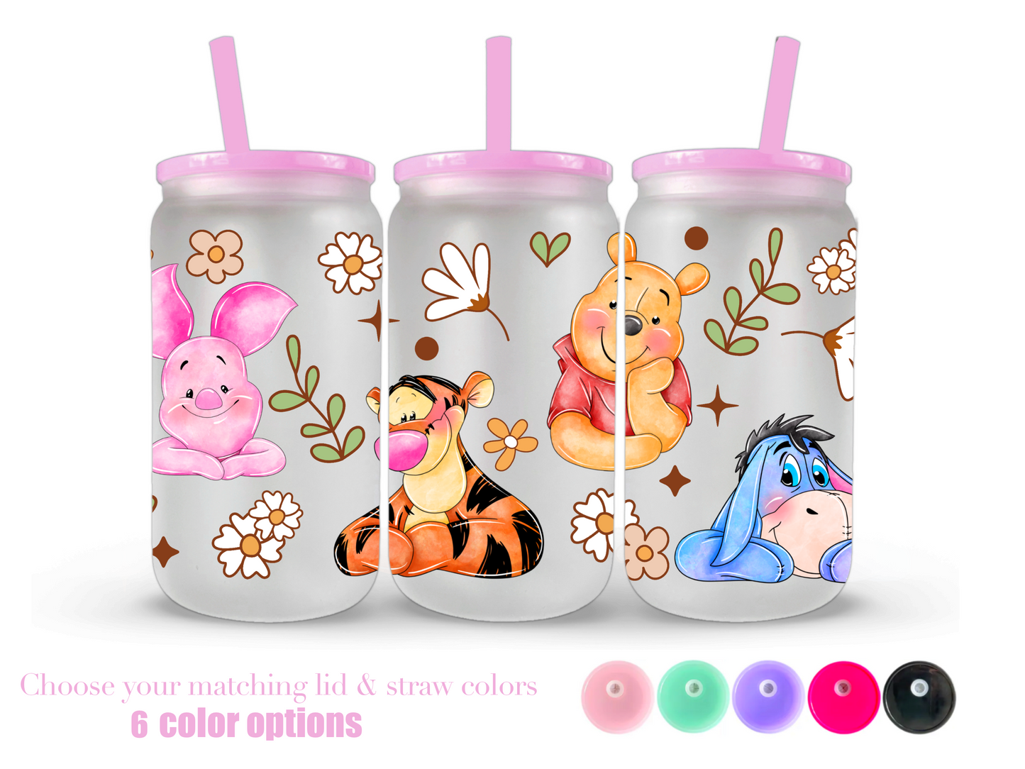 16oz Frosted can glass- Character 21