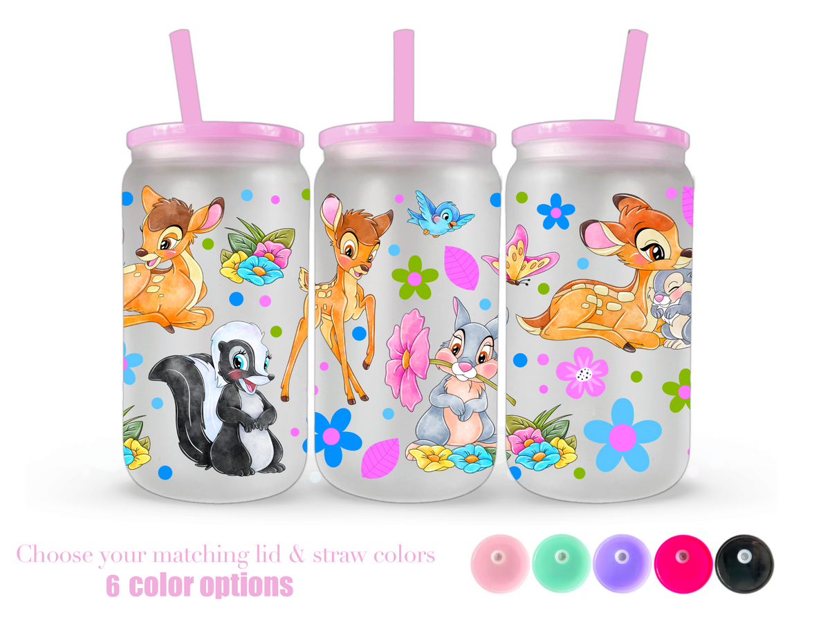 16oz Frosted can glass- Character 22