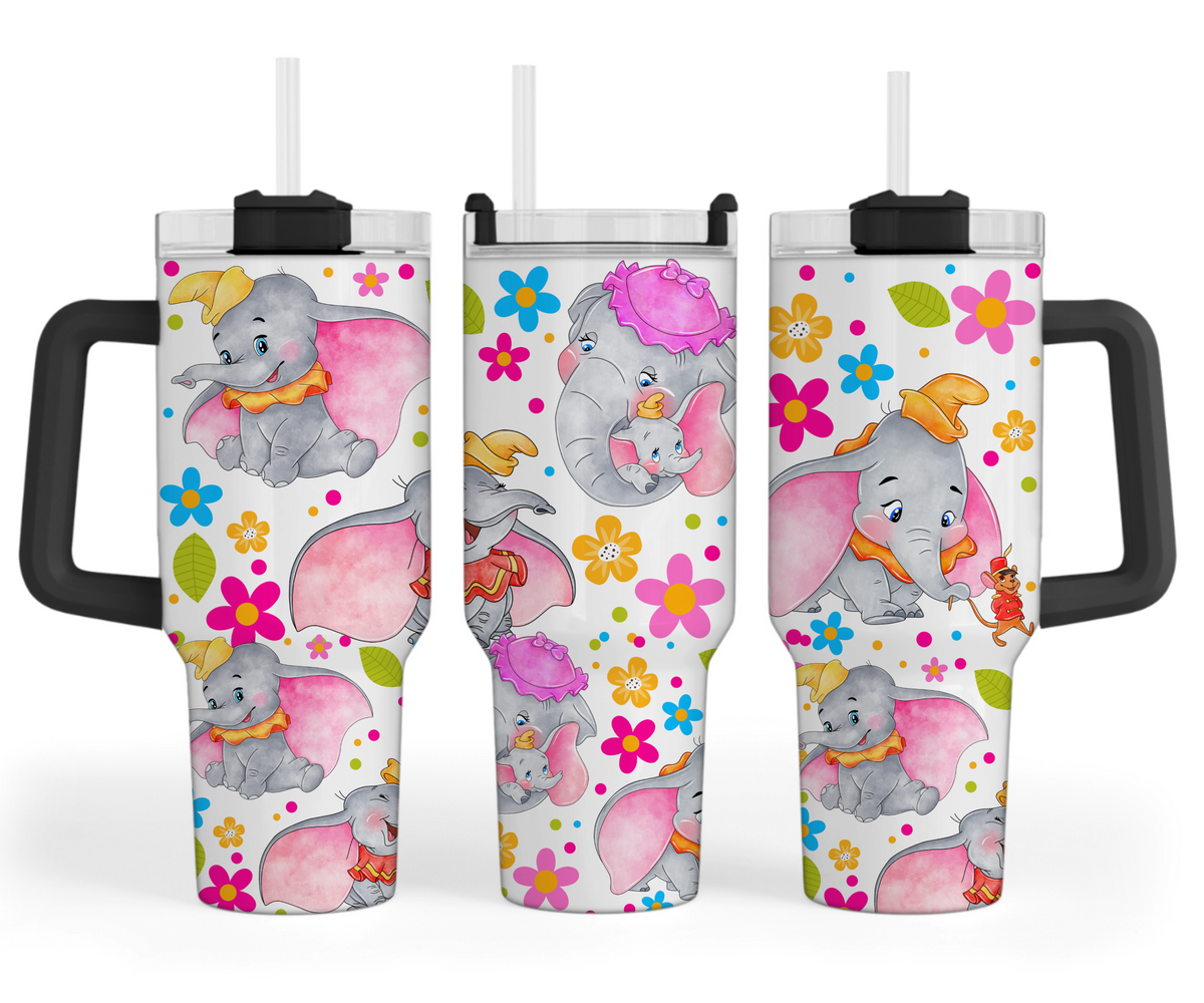 40oz Tumbler- Elephants