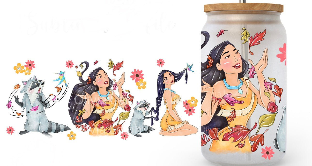 16oz Frosted can glass- Character 29