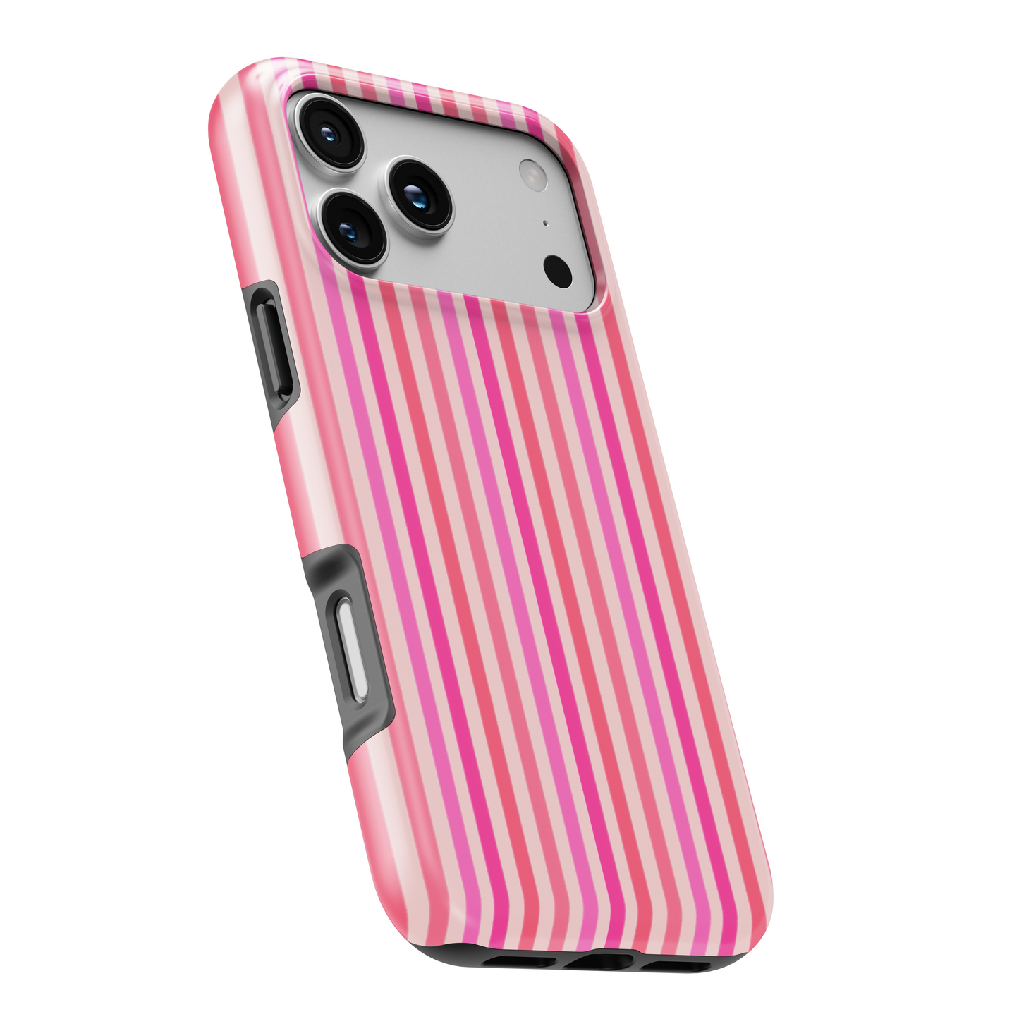 MagSafe Tough Phone case - Pink stripes