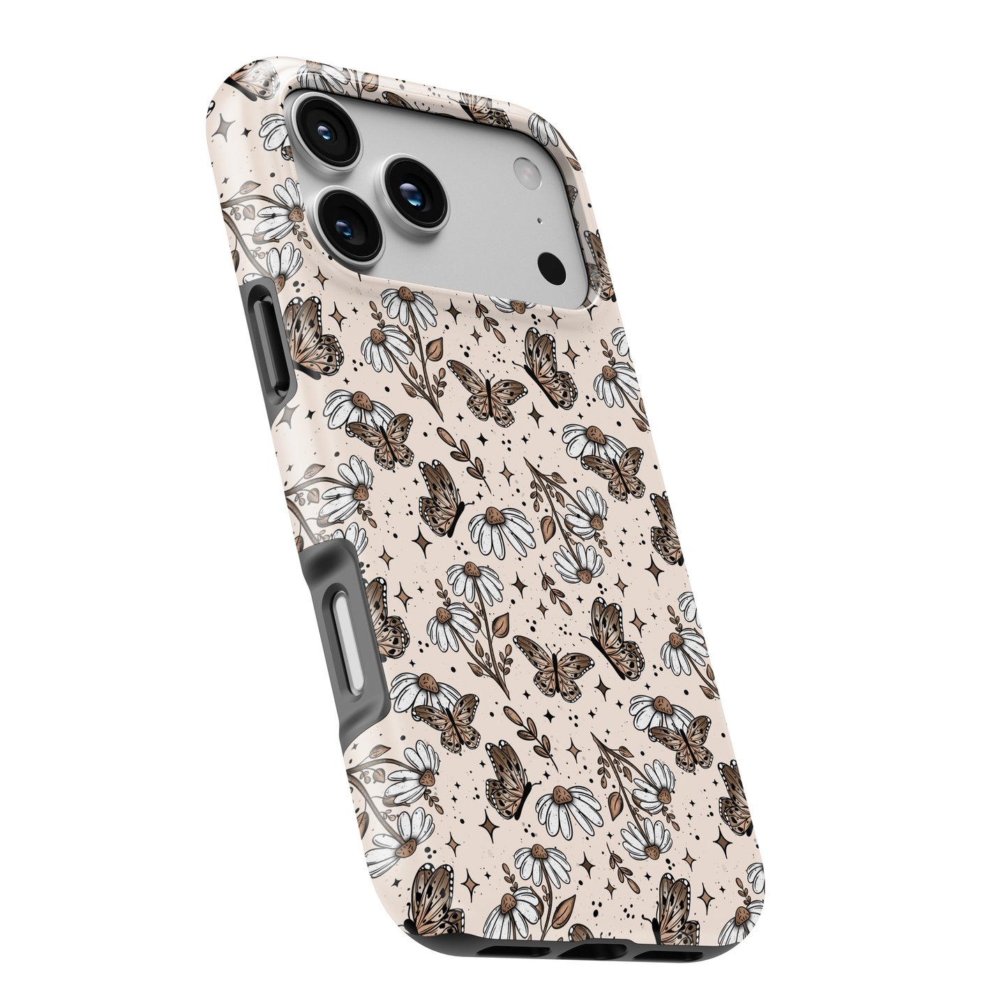MagSafe Tough Phone case - Brown spring flowers