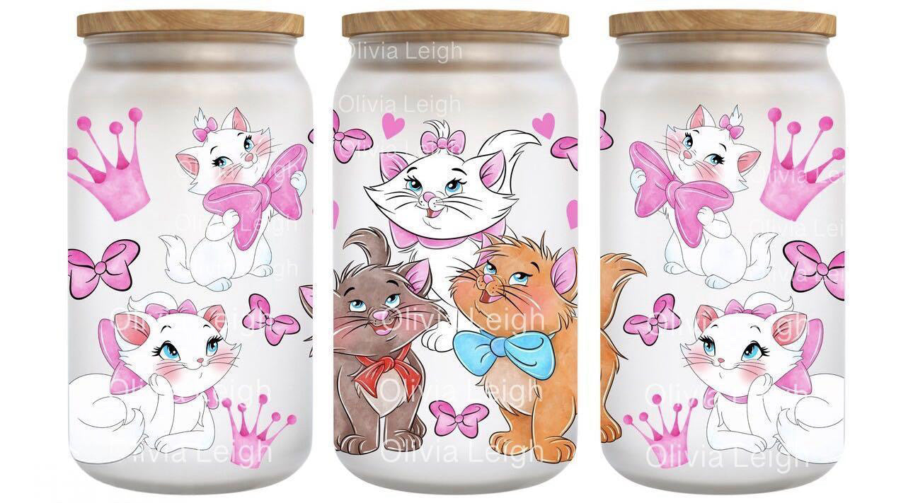 16oz Frosted can glass- Character 7