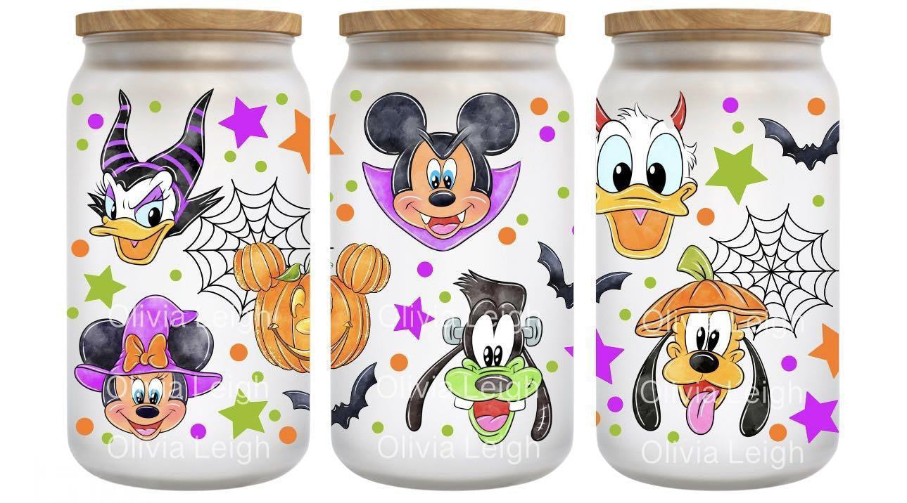 16oz Frosted can glass- Character 10