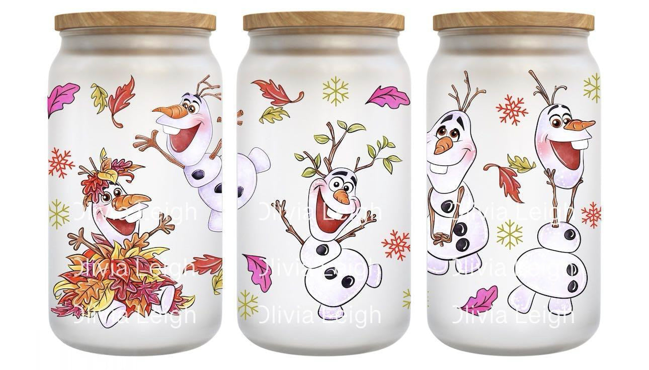 16oz Frosted can glass- Character 18