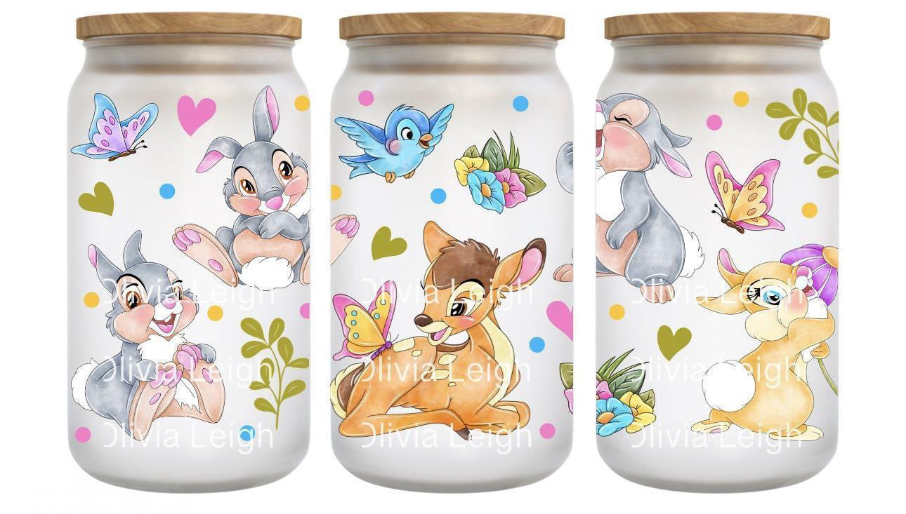 16oz Frosted can glass- Character 16