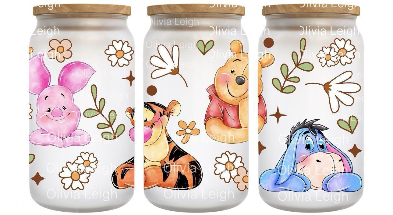 16oz Frosted can glass- Character 21