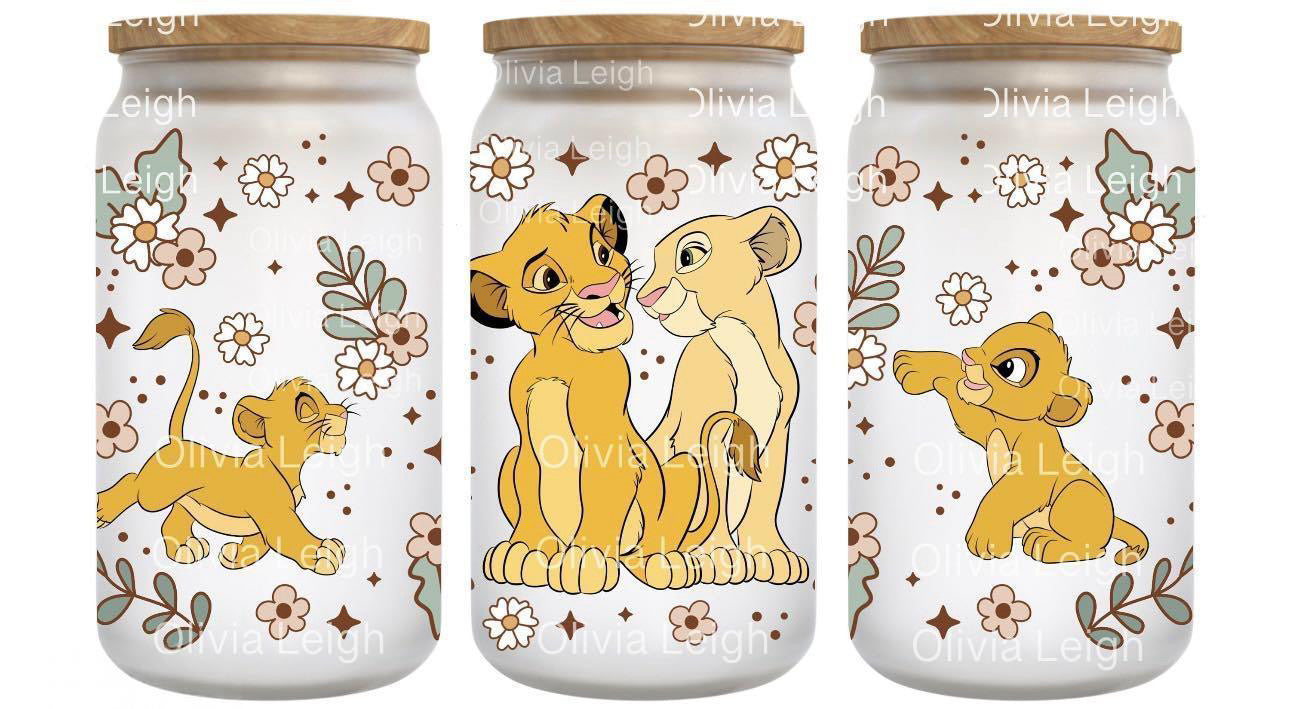 16oz Frosted can glass- Character 28