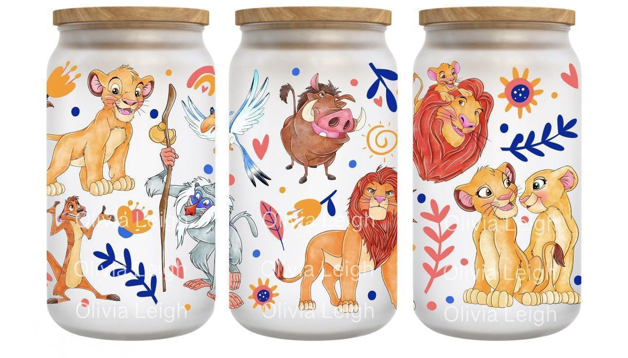 16oz Frosted can glass- Character 23