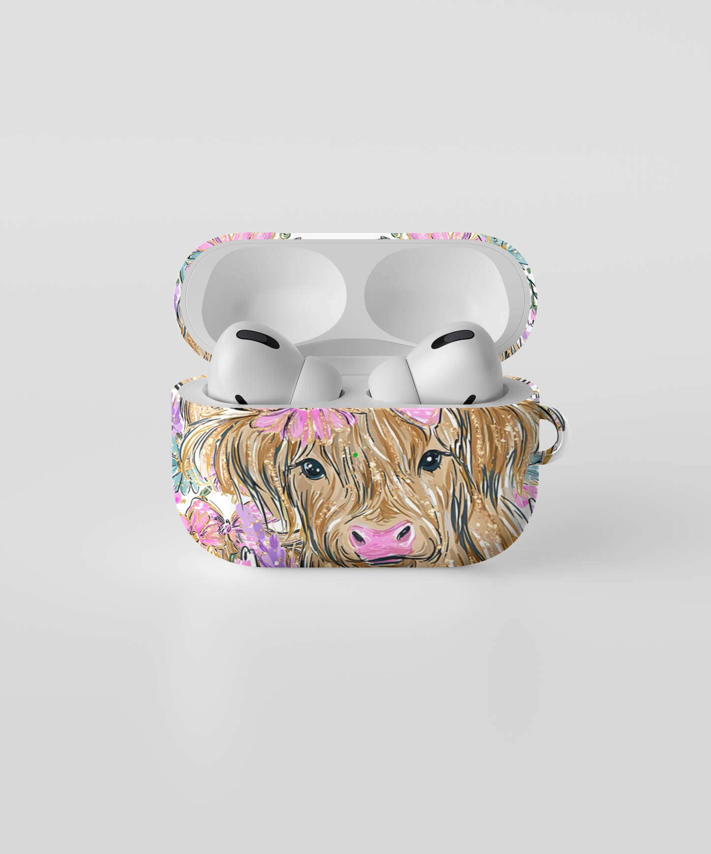 AirPods case - Floral pastel cute cow