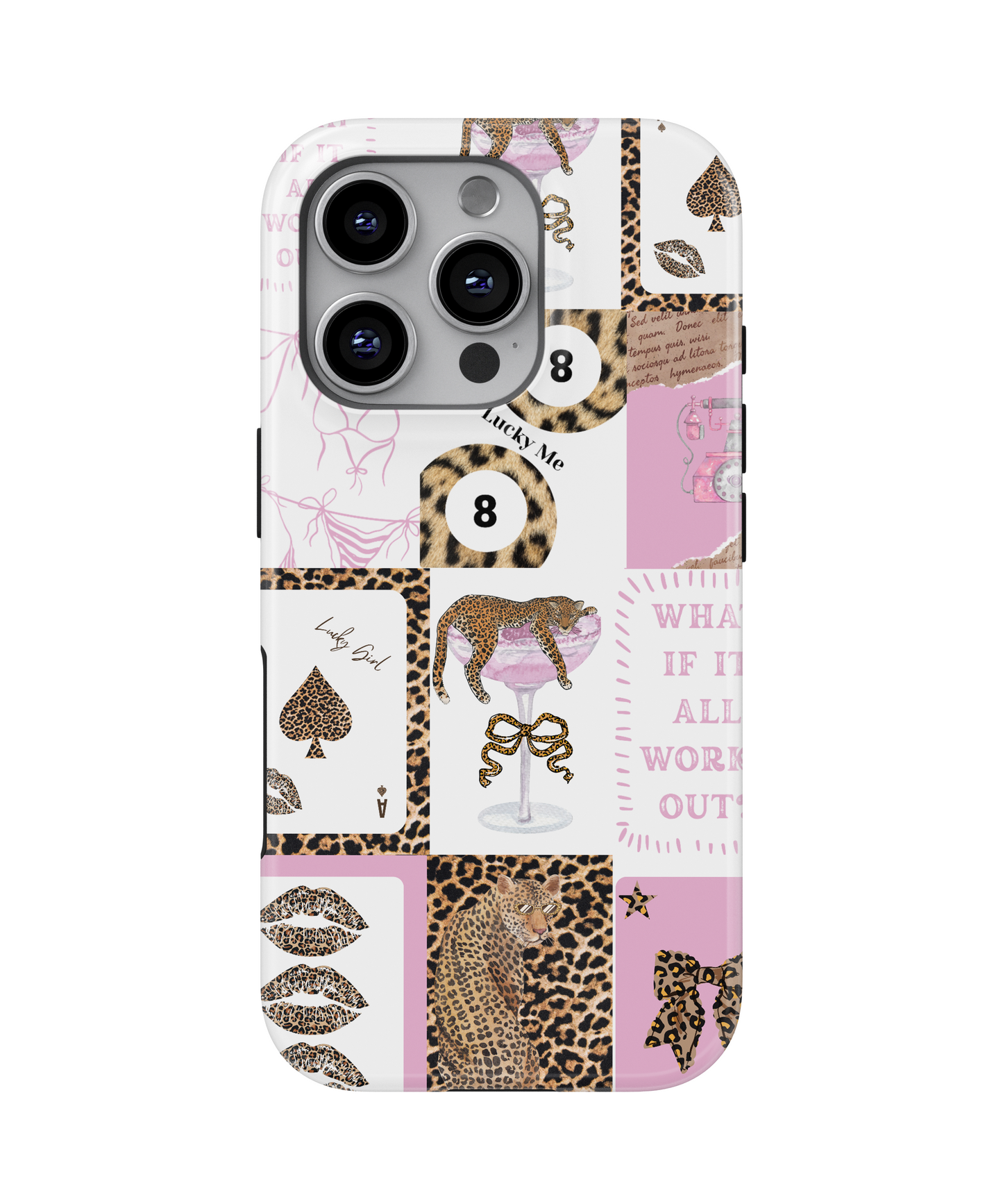 MagSafe Tough Phone case - Pink leopard