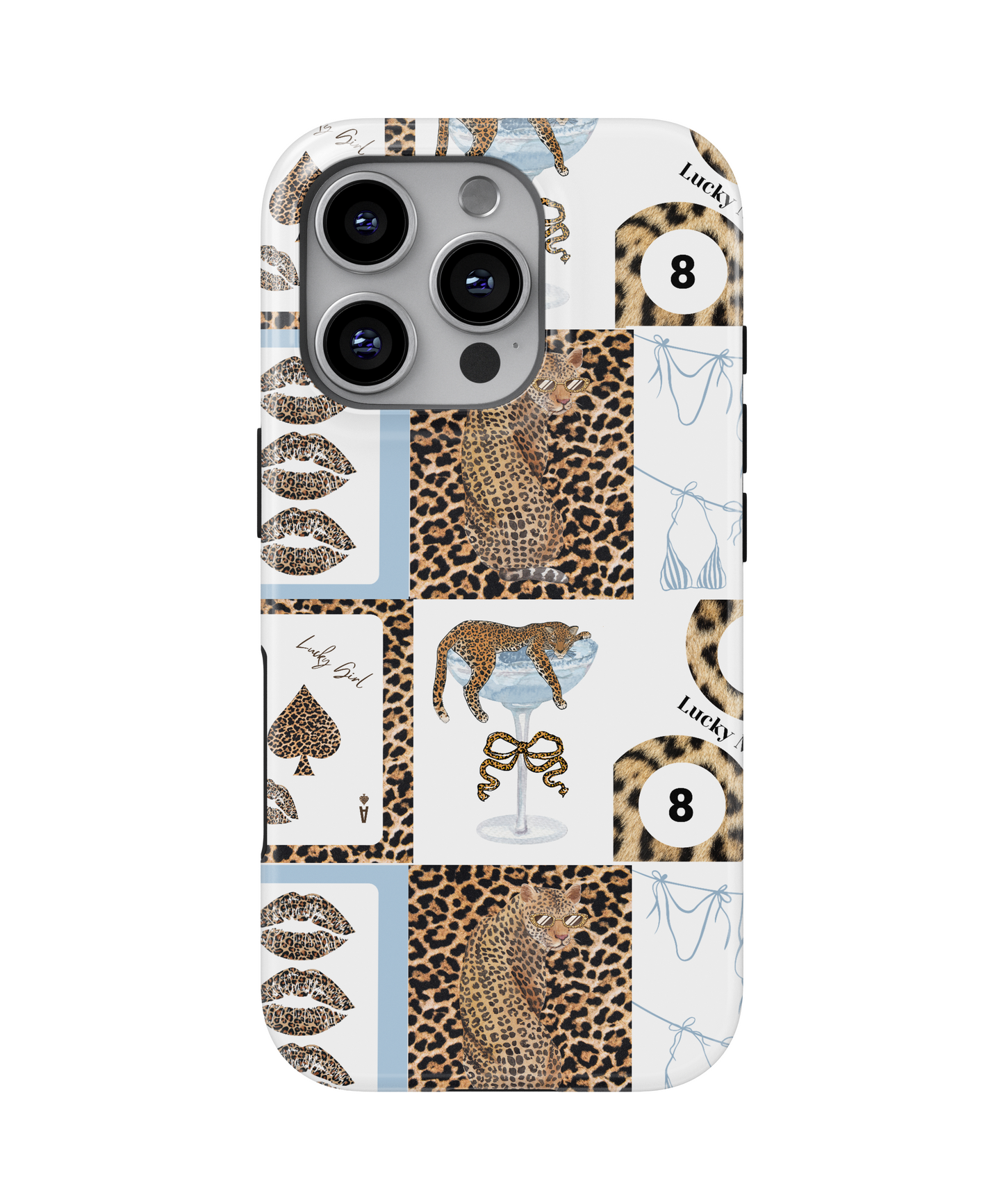 MagSafe Tough Phone case - Blue leopard