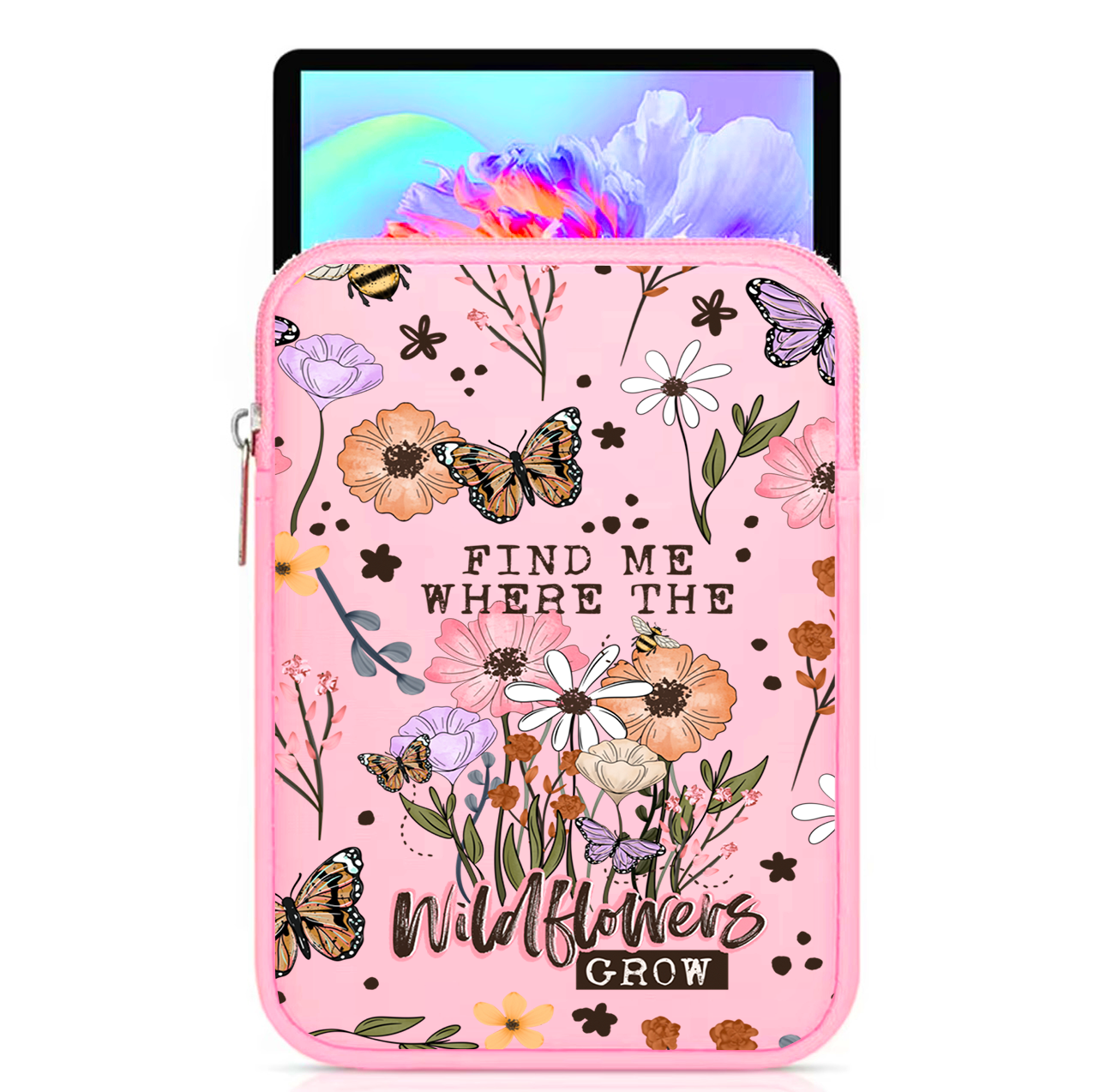 iPad/ Tech sleeve- Find me where the wildflowers grow