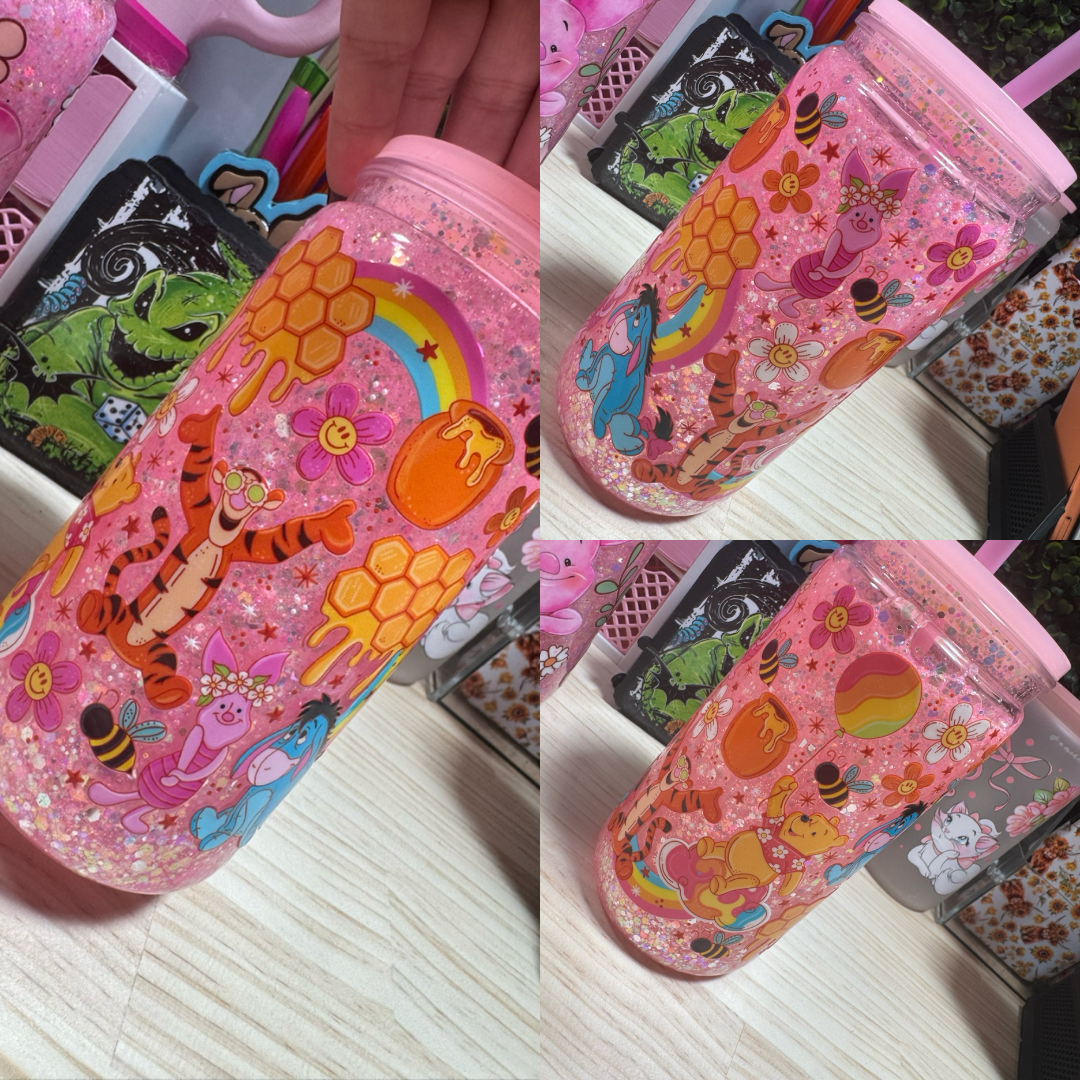 Pre designed glitter 16oz Acrylic Snow globe #2