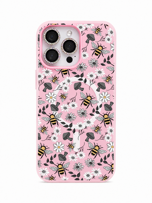 Colored UV printed phone case - Cottagecore Bees