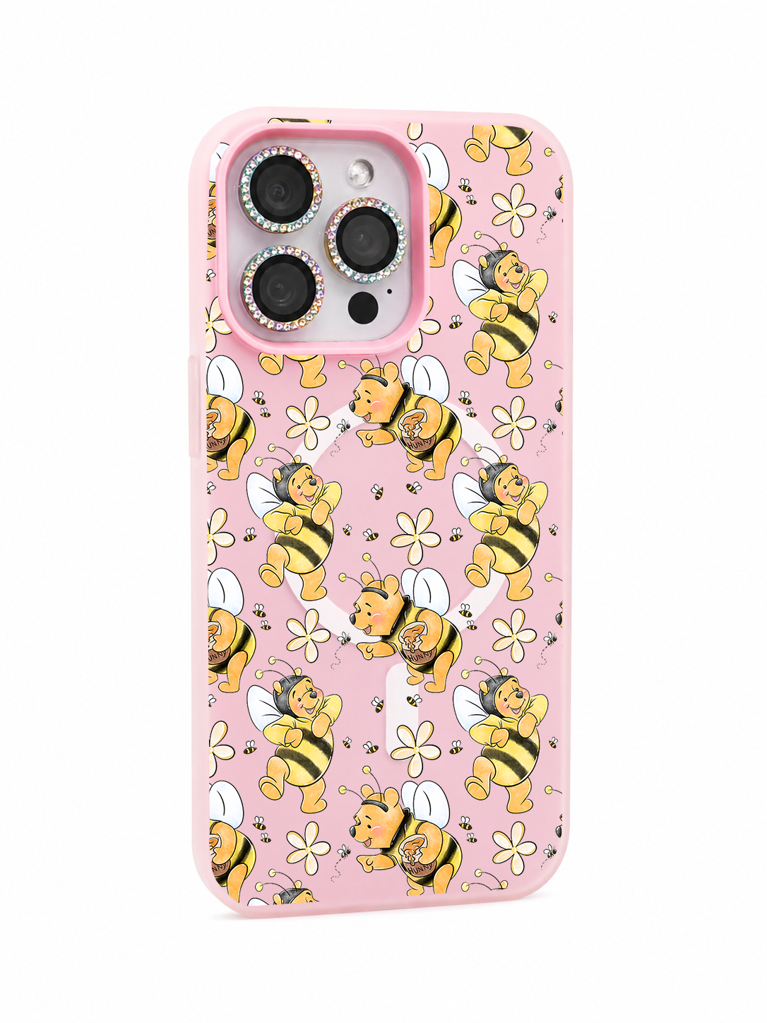 Colored UV printed phone case - Black & Yellow Bear Bees