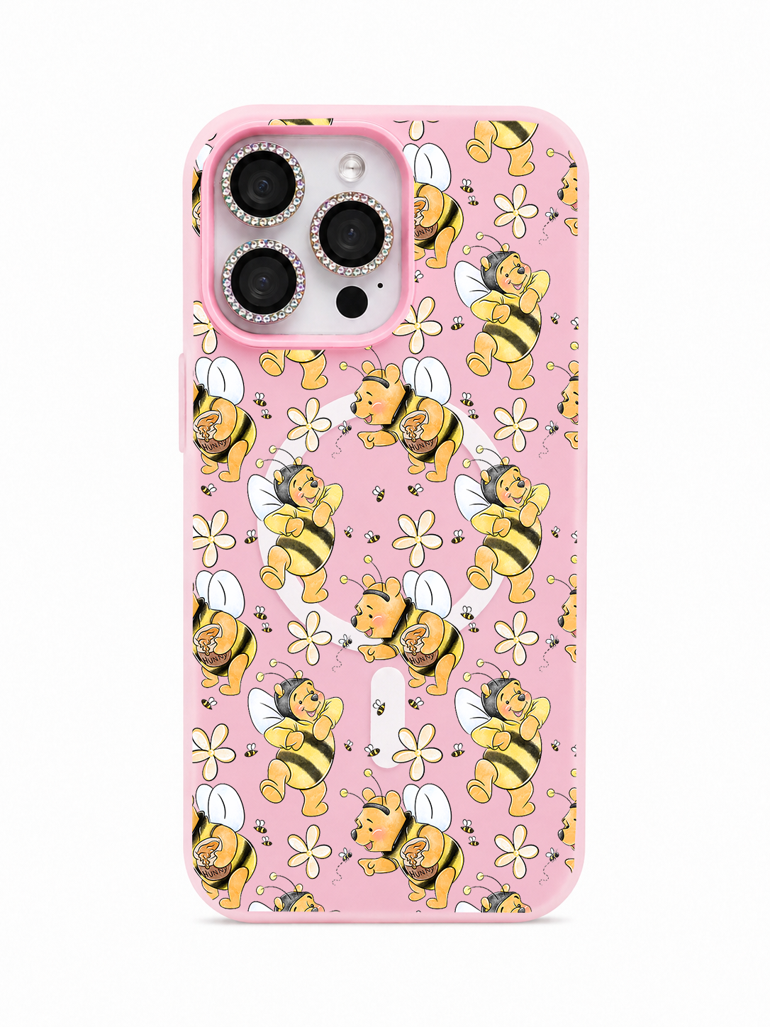 Colored UV printed phone case - Black & Yellow Bear Bees