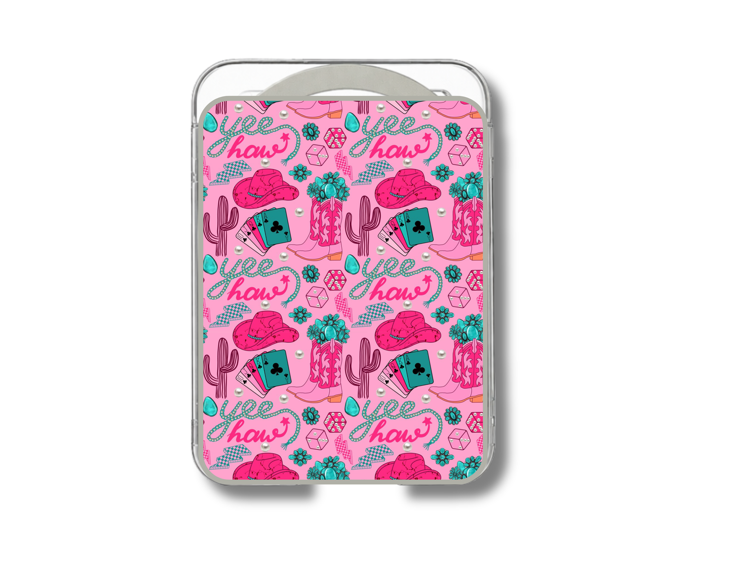 MagSafe card holder- Pink western Yee Haw