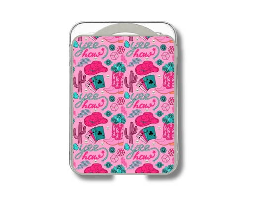 MagSafe card holder- Pink western Yee Haw