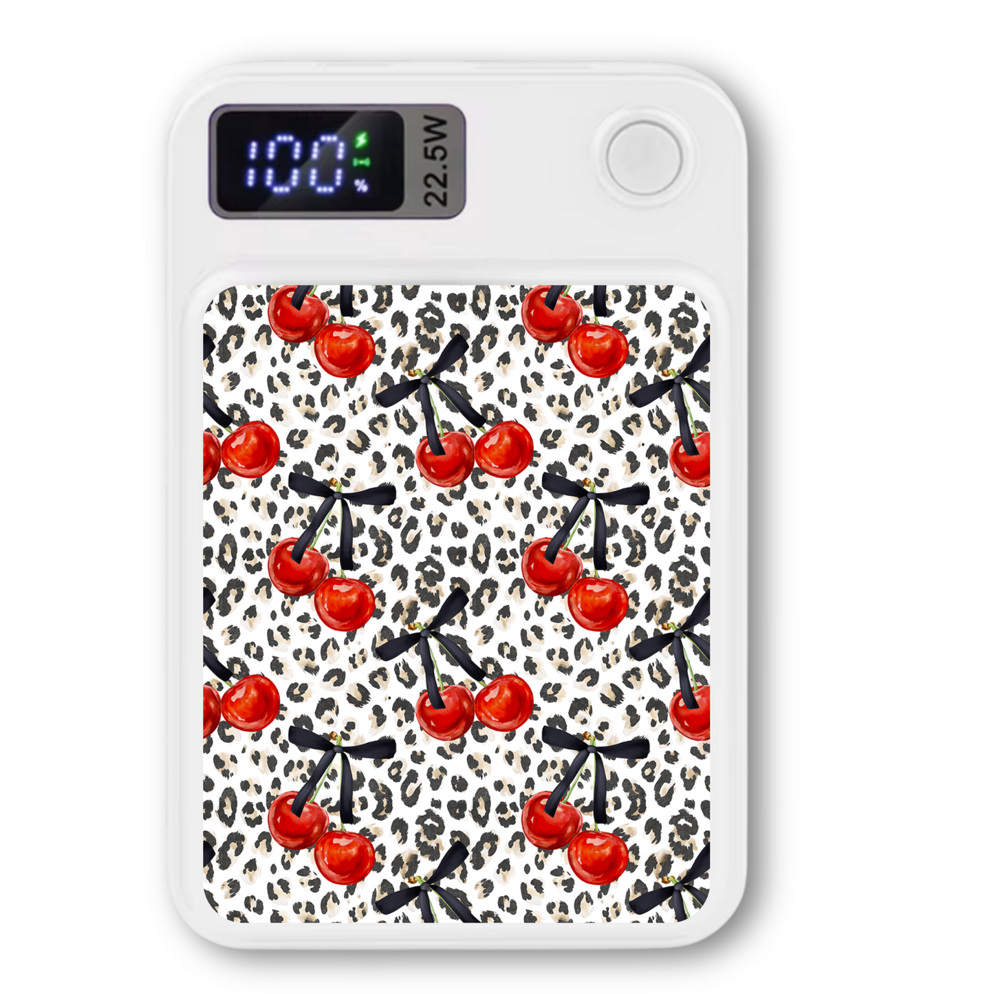 MagSafe Power bank chargers- Cheetah print cherries