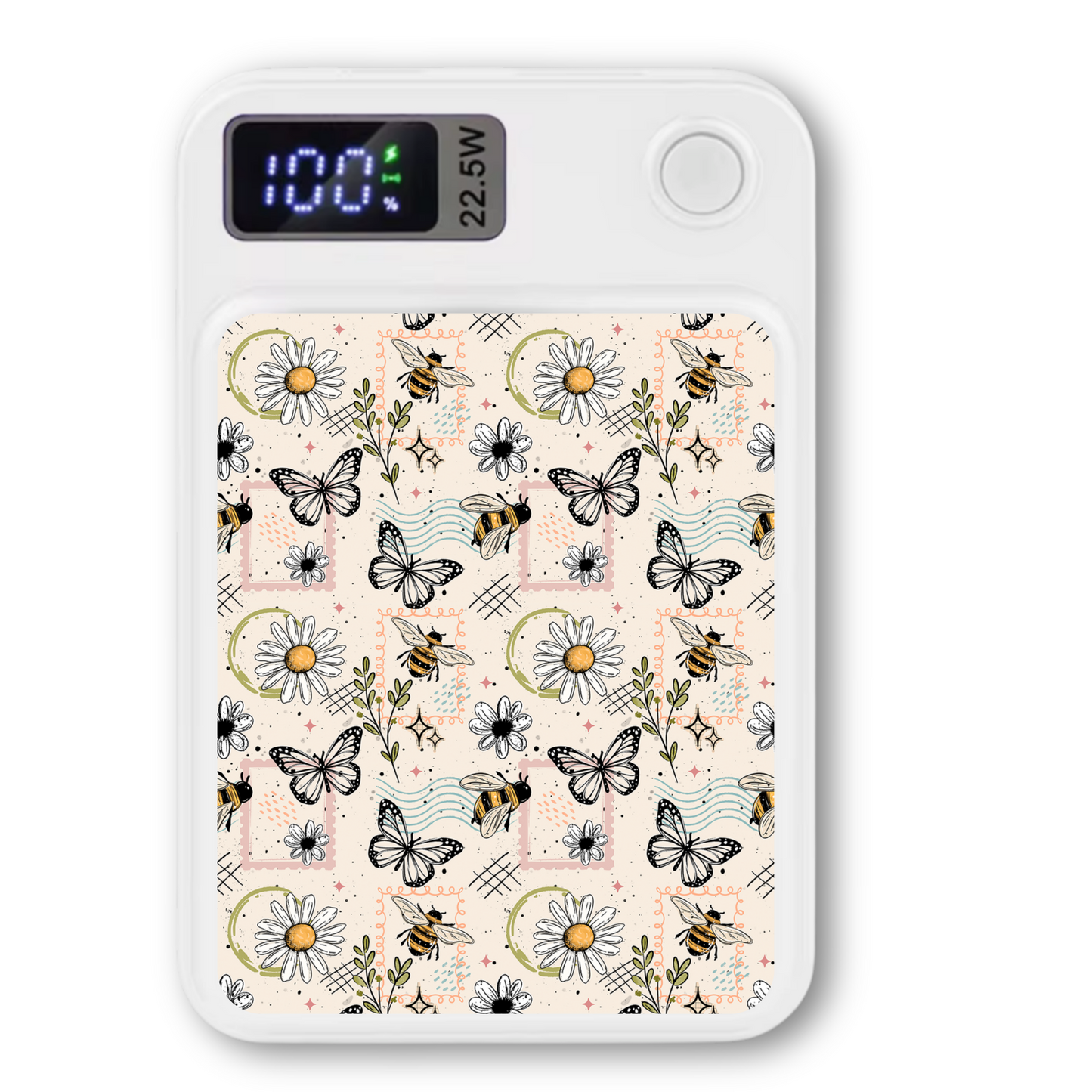 MagSafe Power bank chargers- Floral butterfly stamps