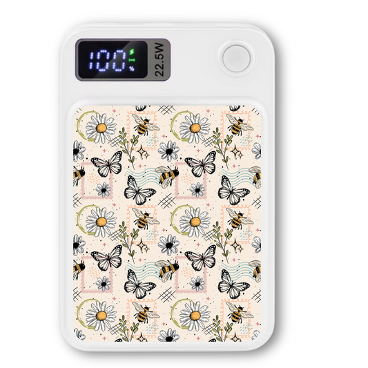 MagSafe Power bank chargers- Floral butterfly stamps