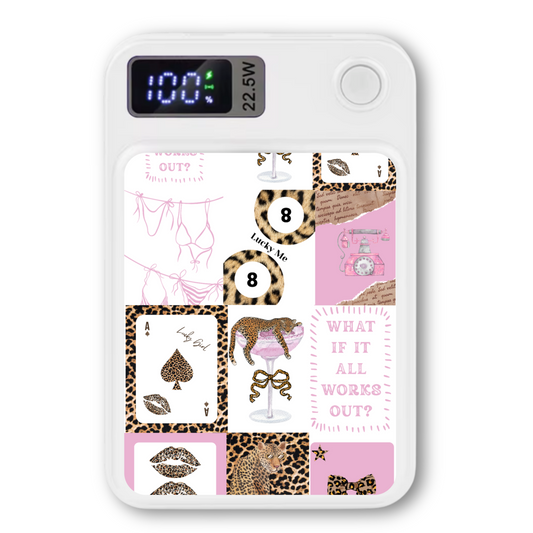 MagSafe Power bank chargers- Pink leopard