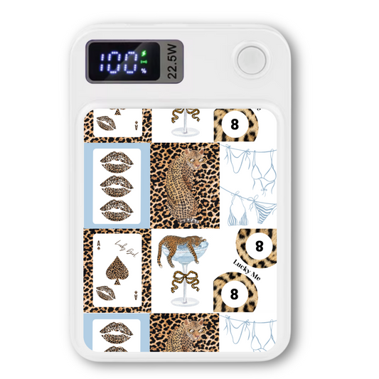 MagSafe Power bank chargers- Blue leopard