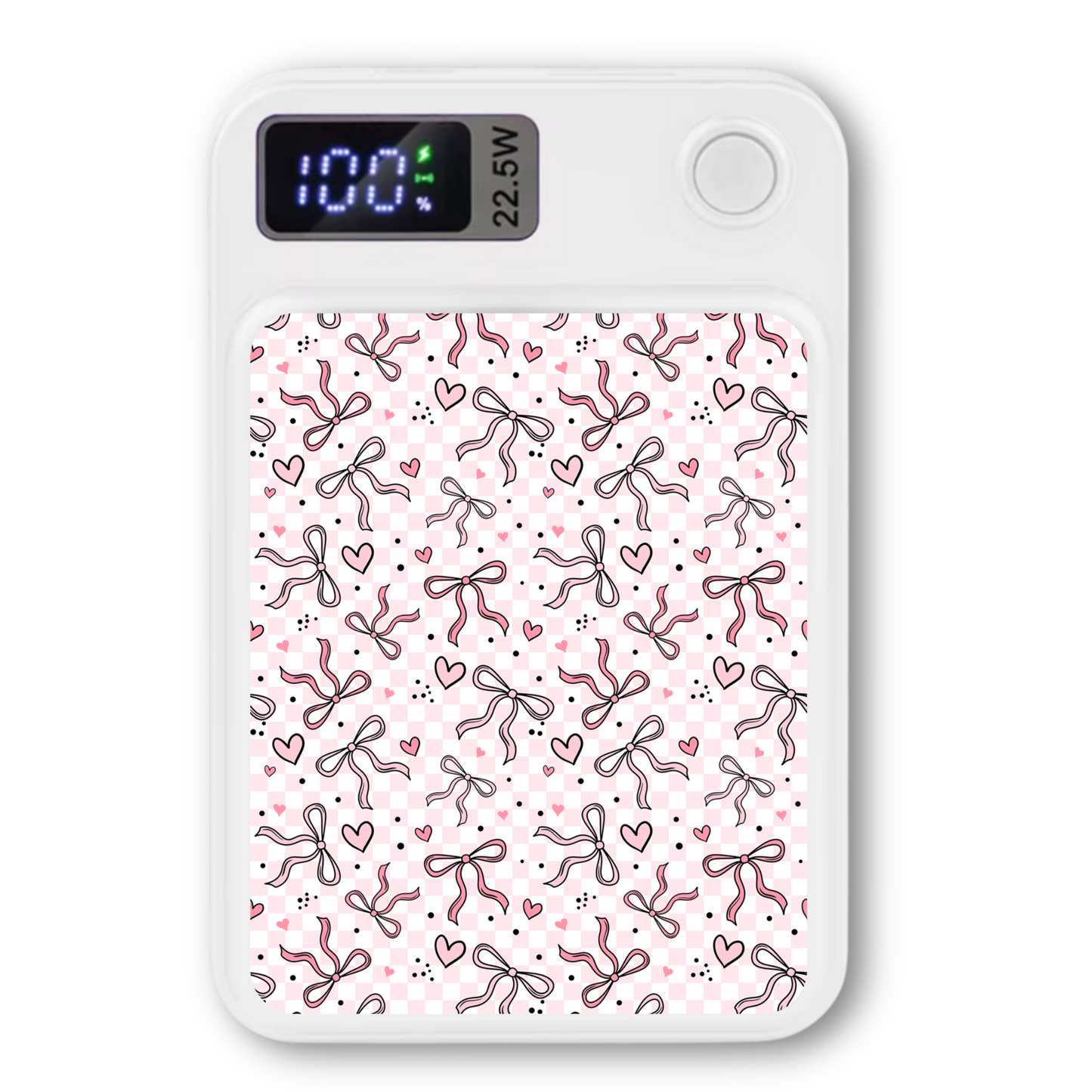 MagSafe Power bank chargers- Pink checker bows