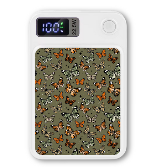 MagSafe Power bank chargers- Sage green butterflies