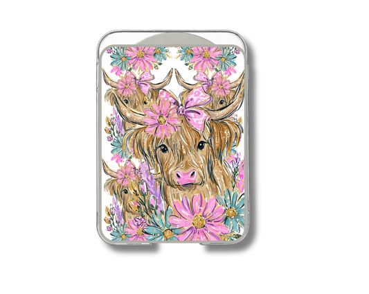 MagSafe card holder- Floral pastel cute cow
